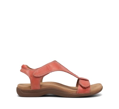 Taos The Show Premium Leather Women's Sandal - Experience Everyday Style, Comfort, Arch Support, Cooling Gel Padding and an Adjustable Fit for Exceptional Walking Comfort