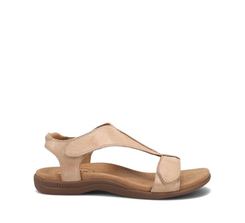 Taos The Show Premium Leather Women's Sandal - Experience Everyday Style, Comfort, Arch Support, Cooling Gel Padding and an Adjustable Fit for Exceptional Walking Comfort