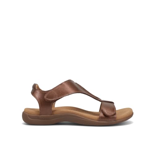 Taos The Show Premium Leather Women's Sandal - Experience Everyday Style, Comfort, Arch Support, Cooling Gel Padding and an Adjustable Fit for Exceptional Walking Comfort