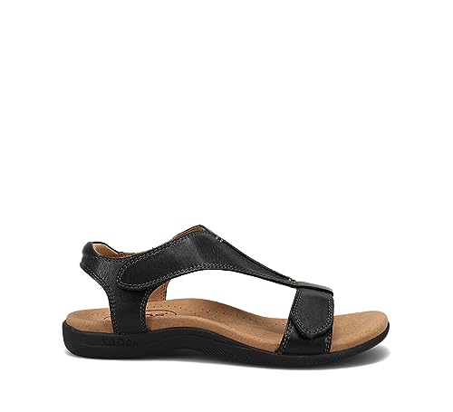 Taos The Show Premium Leather Women's Sandal - Experience Everyday Style, Comfort, Arch Support, Cooling Gel Padding and an Adjustable Fit for Exceptional Walking Comfort