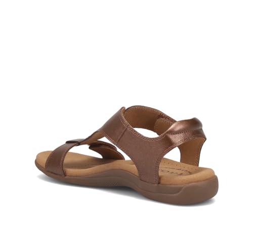 Taos The Show Premium Leather Women's Sandal - Experience Everyday Style, Comfort, Arch Support, Cooling Gel Padding and an Adjustable Fit for Exceptional Walking Comfort