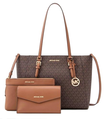 Michael Kors Charlotte Large 3-in-1 Tote Crossbody Handbag Leather