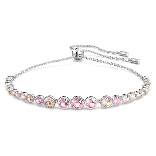 Swarovski Emily Tennis Bracelet Jewelry Collection, Clear Crystals, Blue Crystals, Pink Crystals (Amazon Exclusive)