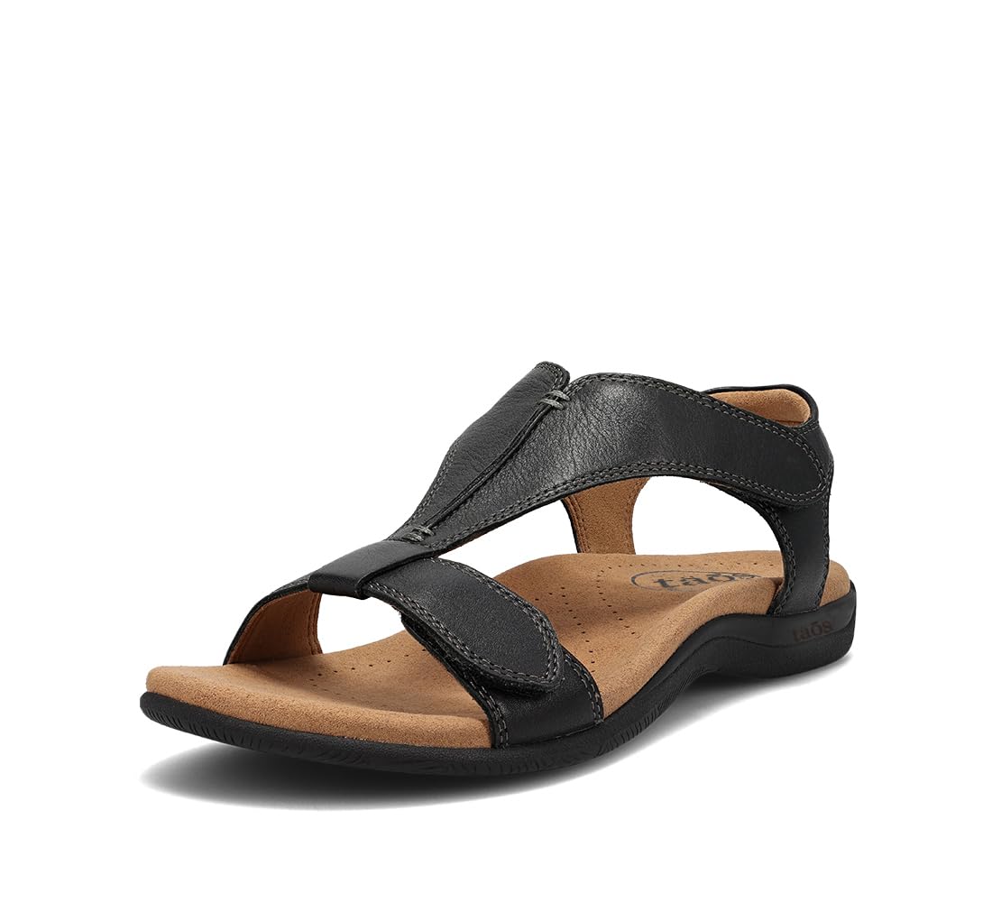 Taos The Show Premium Leather Women's Sandal - Experience Everyday Style, Comfort, Arch Support, Cooling Gel Padding and an Adjustable Fit for Exceptional Walking Comfort