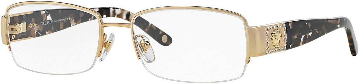 Versace VE 1175B Eyeglasses w/Gold Frame and Non- 53 mm Diameter Lenses,