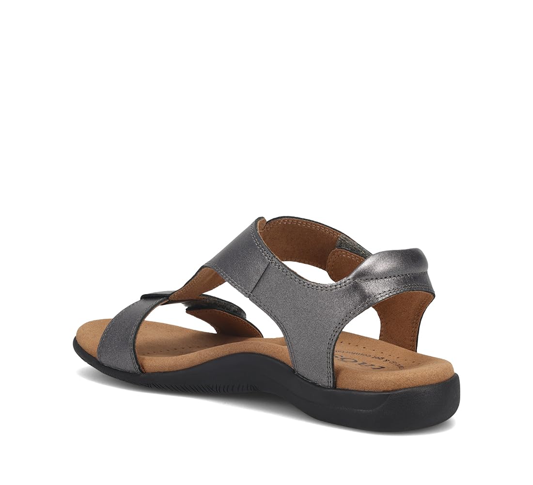 Taos The Show Premium Leather Women's Sandal - Experience Everyday Style, Comfort, Arch Support, Cooling Gel Padding and an Adjustable Fit for Exceptional Walking Comfort