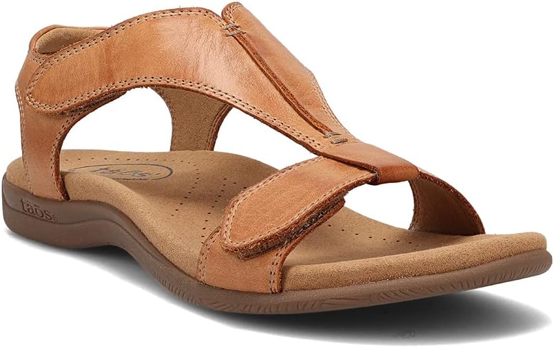 Taos The Show Premium Leather Women's Sandal - Experience Everyday Style, Comfort, Arch Support, Cooling Gel Padding and an Adjustable Fit for Exceptional Walking Comfort