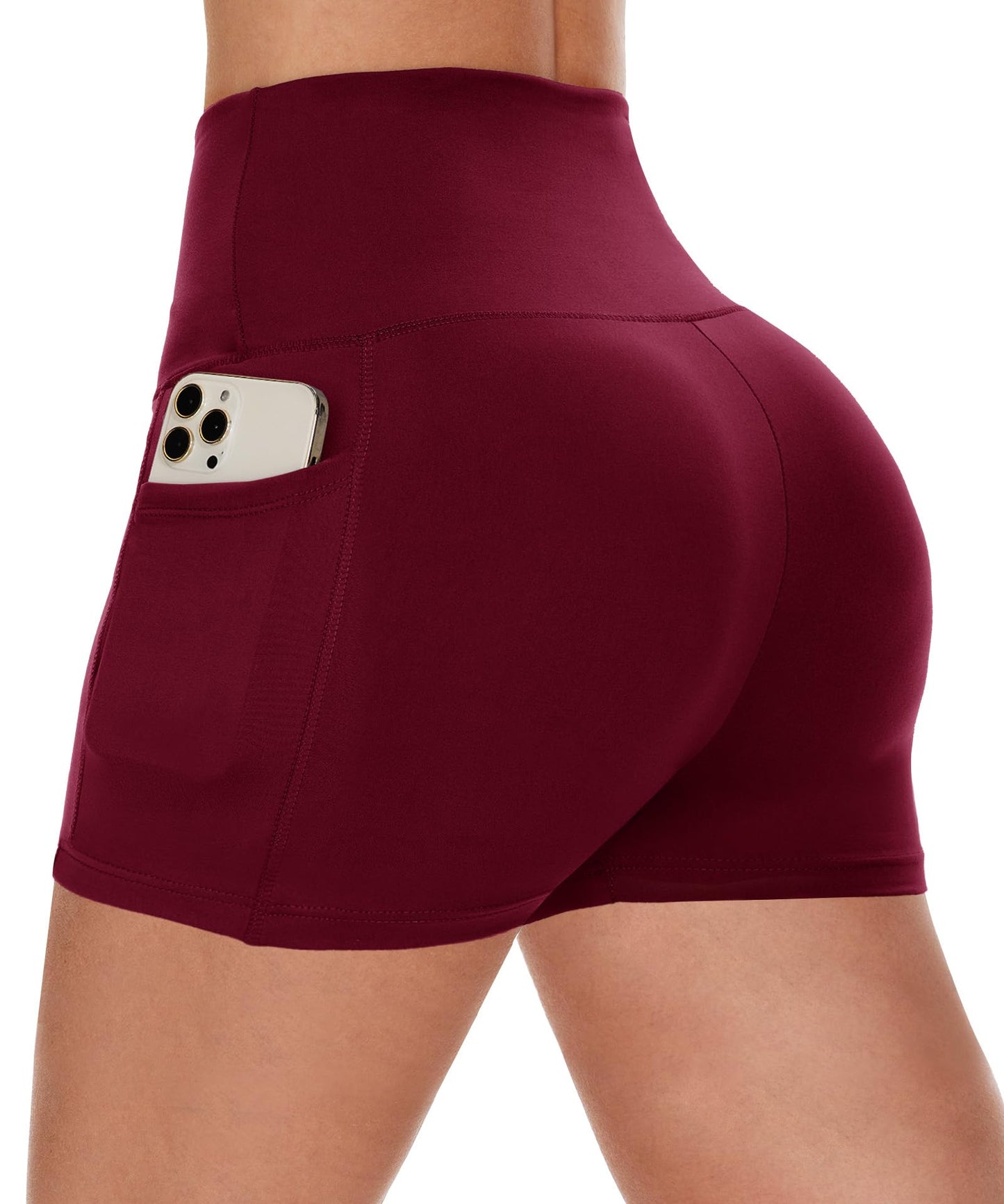 CAMPSNAIL Biker Shorts Women with Pockets - 3"/5"/8" High Waisted Workout Spandex Tummy Control Gym Running Yoga Shorts