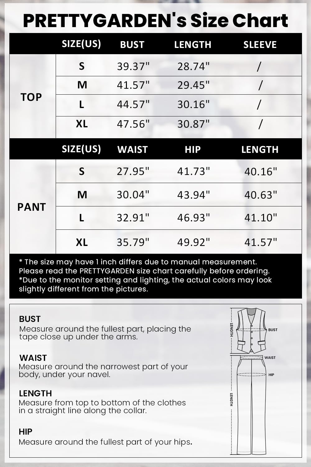 PRETTYGARDEN Women's 2 Piece Outfits Sleeveless Suit Vest and Wide Leg Pants Business Casual Blazer Sets