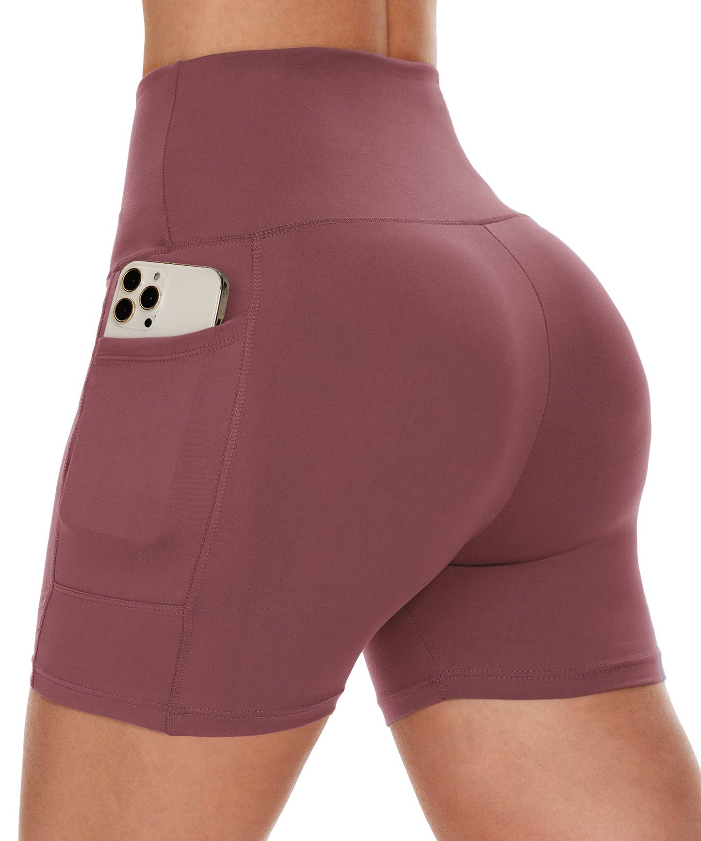 CAMPSNAIL Biker Shorts Women with Pockets - 3"/5"/8" High Waisted Workout Spandex Tummy Control Gym Running Yoga Shorts