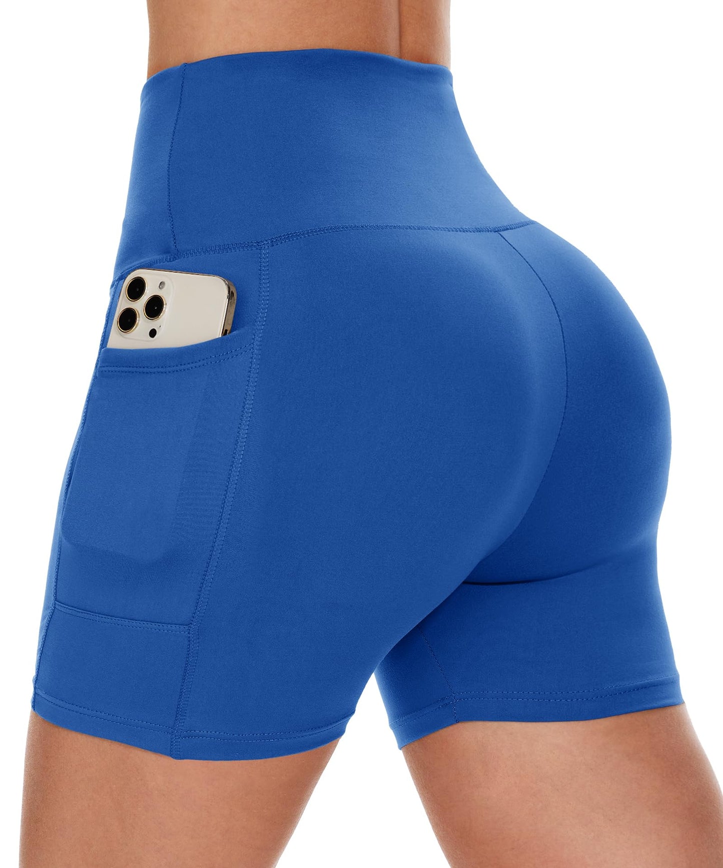 CAMPSNAIL Biker Shorts Women with Pockets - 3"/5"/8" High Waisted Workout Spandex Tummy Control Gym Running Yoga Shorts